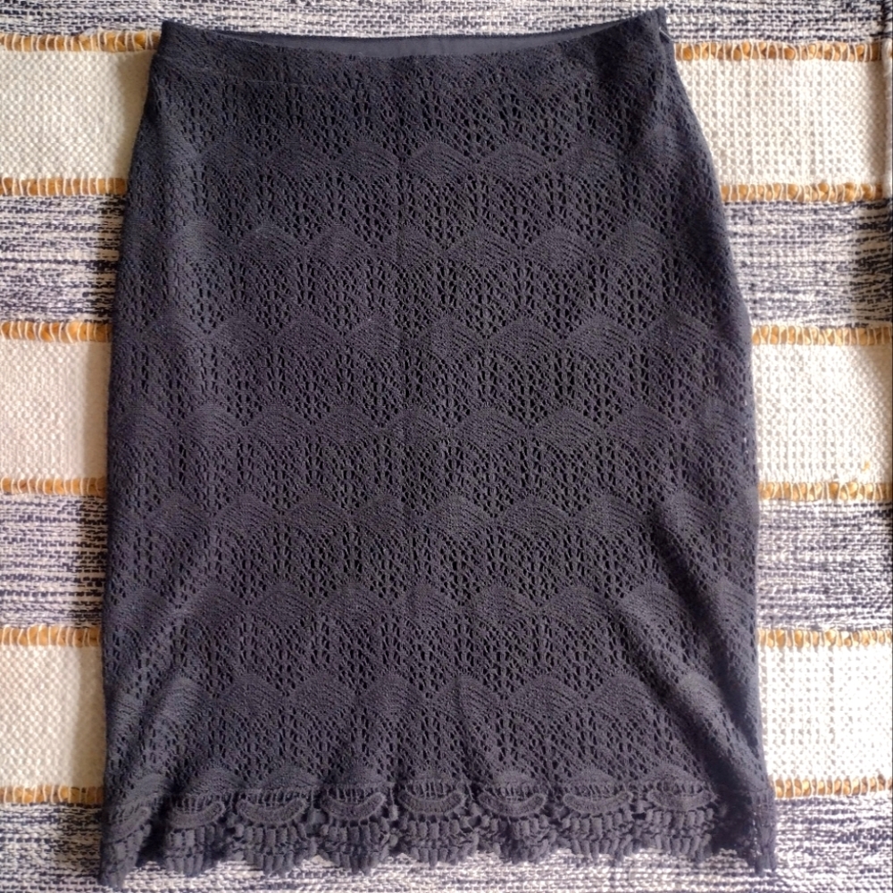 Lace Crochet Knit Pencil Skirt